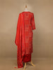 Dark Red Abstract Printed Semi Silk Salwar Suit - Diadem