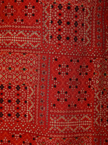 Dark Red Abstract Printed Semi Silk Salwar Suit - Diadem
