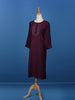 Dark Red Floral Designed Cotton Kurti - Diadem
