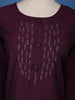 Dark Red Floral Designed Cotton Kurti - Diadem