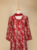 Dark Red Floral Designed Cotton Salwar Suit - Diadem