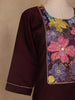 Dark Red Floral Designed Cotton Salwar Suit - Diadem