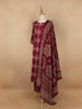 Dark Red Floral Designed Cotton Straight Cut Salwar Suit