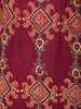 Dark Red Floral Designed Cotton Straight Cut Salwar Suit