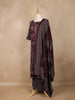 Dark Red Floral Designed Cotton Salwar Suit - Diadem
