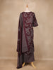 Dark Red Floral Designed Cotton Salwar Suit - Diadem