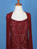 Dark Red Floral Designed Georgette Palazzo Salwar Suit - Diadem