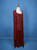 Dark Red Floral Designed Georgette Palazzo Salwar Suit - Diadem