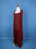 Dark Red Floral Designed Georgette Palazzo Salwar Suit - Diadem