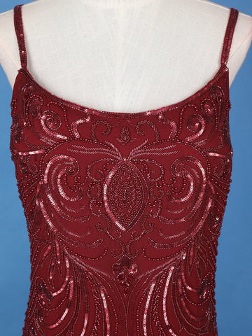 Dark Red Floral Designed Georgette Palazzo Salwar Suit - Diadem