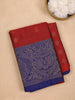 Dark Red Floral Woven Pure Kanchipuram Silk Saree - Diadem
