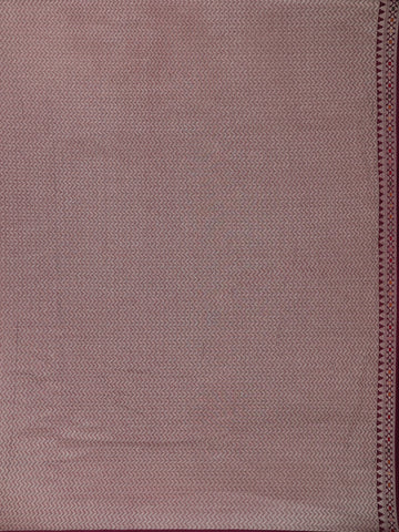 Dark Red Floral Designed Raw Silk Saree - Diadem