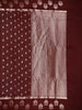 Dark Red Floral Designed Semi Silk Fancy Saree