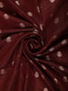 Dark Red Floral Designed Semi Silk Fancy Saree