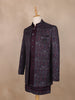 Dark Red Floral Designed Sherwani Suit for Reception
