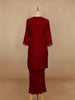 Dark Red Floral Designed Velvet Co Ord Salwar Suit - Diadem