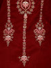 Dark Red Floral Designed Velvet Co Ord Salwar Suit - Diadem