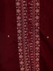 Dark Red Floral Designed Velvet Co Ord Salwar Suit - Diadem