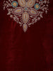 Dark Red Floral Designed Velvet Salwar Suit - Diadem