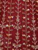Dark Red Floral Embroidery Net Bridal Gown - Diadem