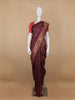 Dark Red Floral Weave Semi Tussar Saree