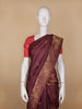 Dark Red Floral Weave Semi Tussar Saree