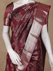 Dark Red Floral Woven Pure Kanchipuram Silk Saree
