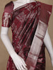Dark Red Floral Woven Pure Kanchipuram Silk Saree