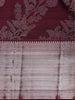 Dark Red Floral Woven Pure Kanchipuram Silk Saree