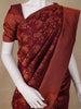 Dark Red Floral Woven Pure Kanchipuram Silk Saree - Diadem