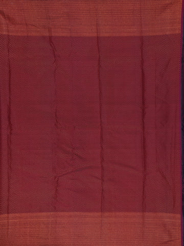 Dark Red Floral Woven Pure Kanchipuram Silk Saree - Diadem