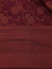 Dark Red Floral Woven Pure Kanchipuram Silk Saree - Diadem