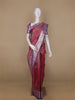 Dark Red Floral Woven Pure Kanchipuram Silk Saree - Diadem