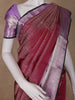 Dark Red Floral Woven Pure Kanchipuram Silk Saree - Diadem