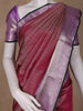 Dark Red Floral Woven Pure Kanchipuram Silk Saree - Diadem