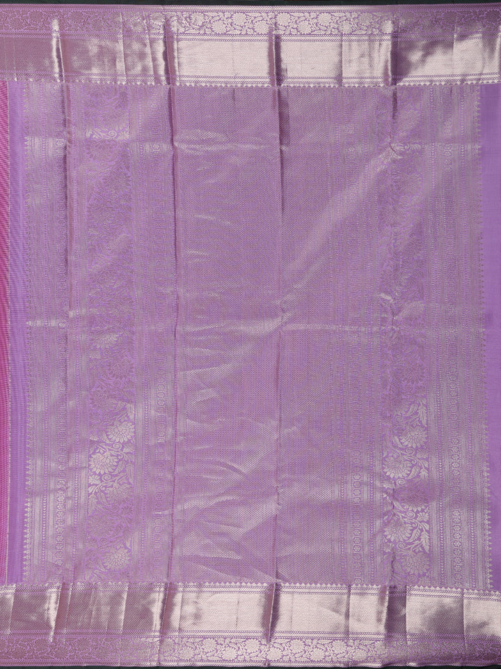 Dark Red Floral Woven Pure Kanchipuram Silk Saree - Diadem
