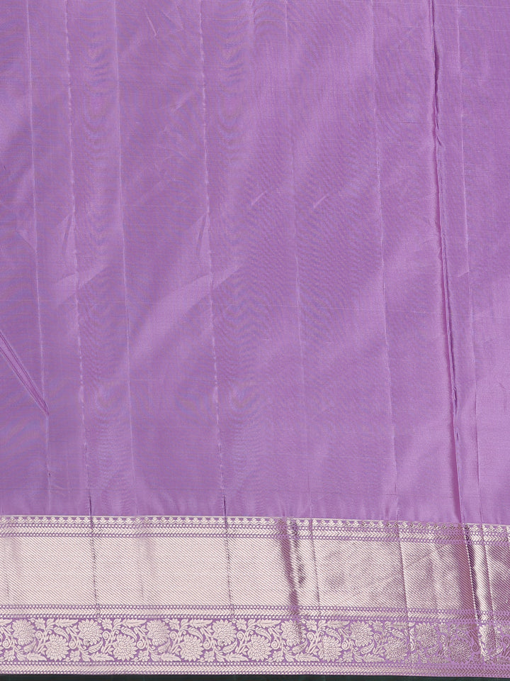 Dark Red Floral Woven Pure Kanchipuram Silk Saree - Diadem