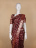 Dark Red Floral Woven Pure Kanchipuram Silk Saree - Diadem