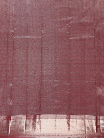 Dark Red Floral Woven Pure Kanchipuram Silk Saree - Diadem