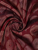 Dark Red Floral Woven Pure Kanchipuram Silk Saree - Diadem