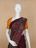 Dark Red Floral Woven Pure Kanchipuram Silk Saree - Diadem