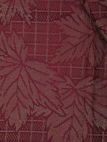 Dark Red Floral Woven Pure Kanchipuram Silk Saree - Diadem