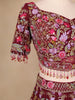 Dark Red Georgette Floral Designed Bridal Lehenga