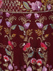 Dark Red Georgette Floral Designed Bridal Lehenga
