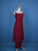 Dark Red Mirror Designed Cotton Salwar Suit