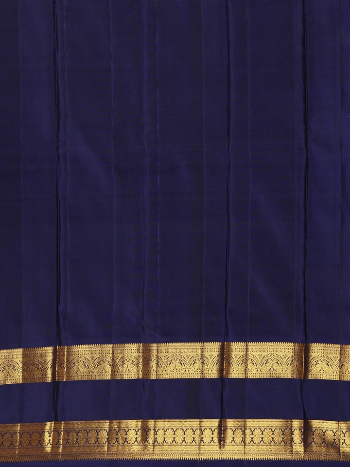 Dark Red Peacock Woven Pure Kanchipuram Silk Saree - Diadem