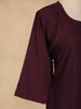Dark Red Stripes Designed Cotton Kurti