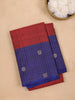 Dark Red Stripes Woven Pure Kanchipuram Silk Saree - Diadem