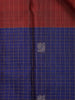 Dark Red Stripes Woven Pure Kanchipuram Silk Saree - Diadem
