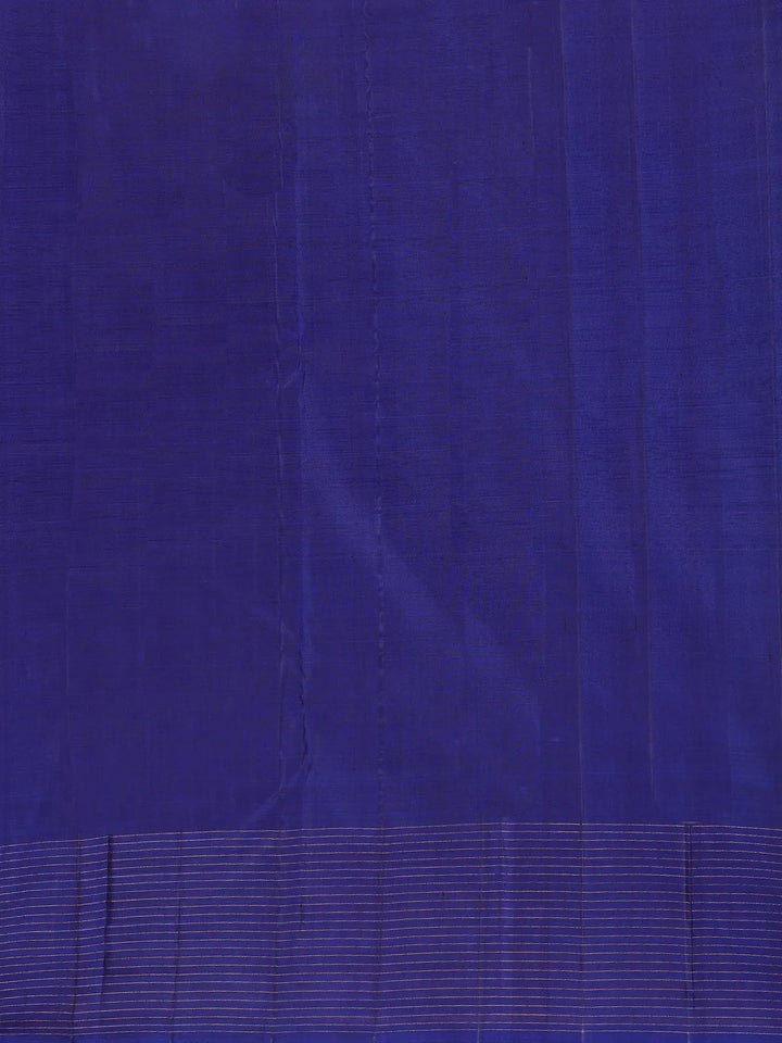 Dark Red Stripes Woven Pure Kanchipuram Silk Saree - Diadem